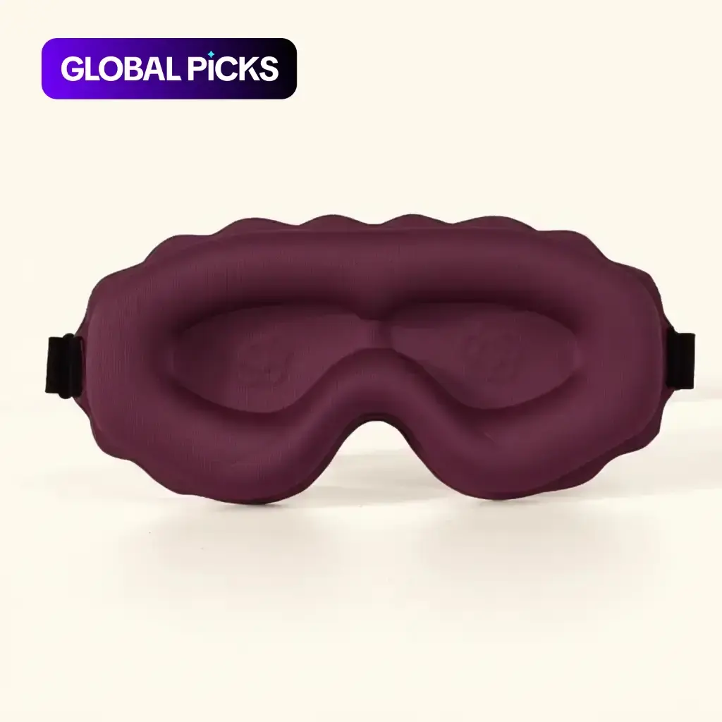 3D Sleep Mask, Ultra-Soft Skin-Friendly Eye Cover with Lash-Extension-Friendly Design, 100% Light-Blocking Blackout Eye Mask Night Mask for Women and Men #GLOBAL PICKS