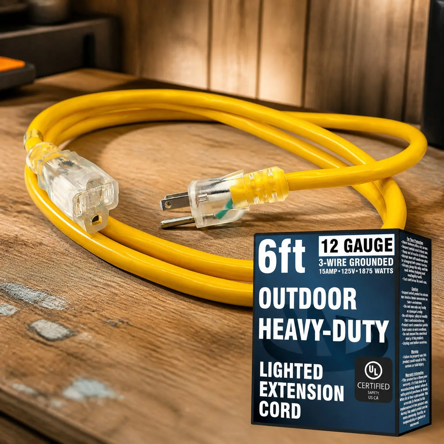 6 ft 12 Gauge Heavy Duty Outdoor Extension Cord
