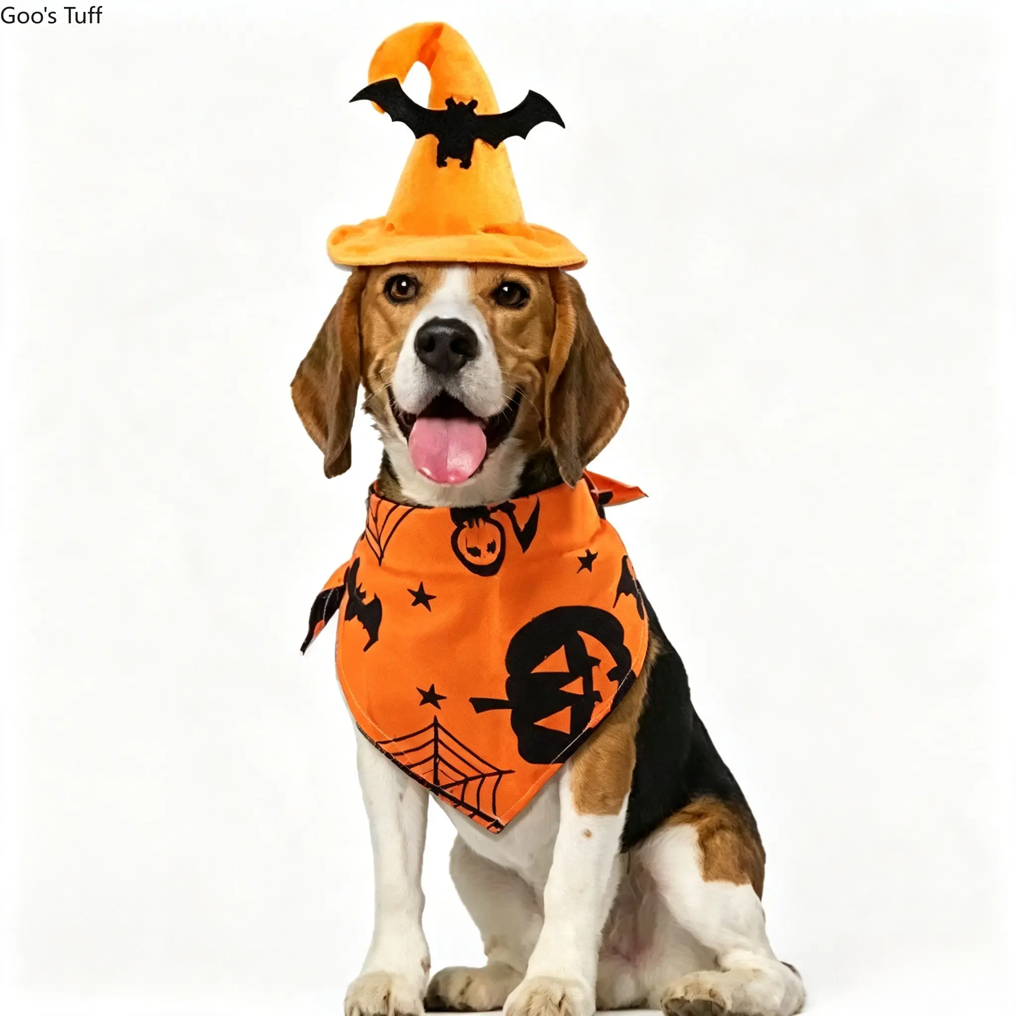 Pet Costume Set Halloween Pet Clothes Cat Halloween Outfit Bat Themed Hat Pumpkin Bib Funny Dress‑Up Pet Accessories for Holiday Cosplay Pet Party Home Festival Gathering