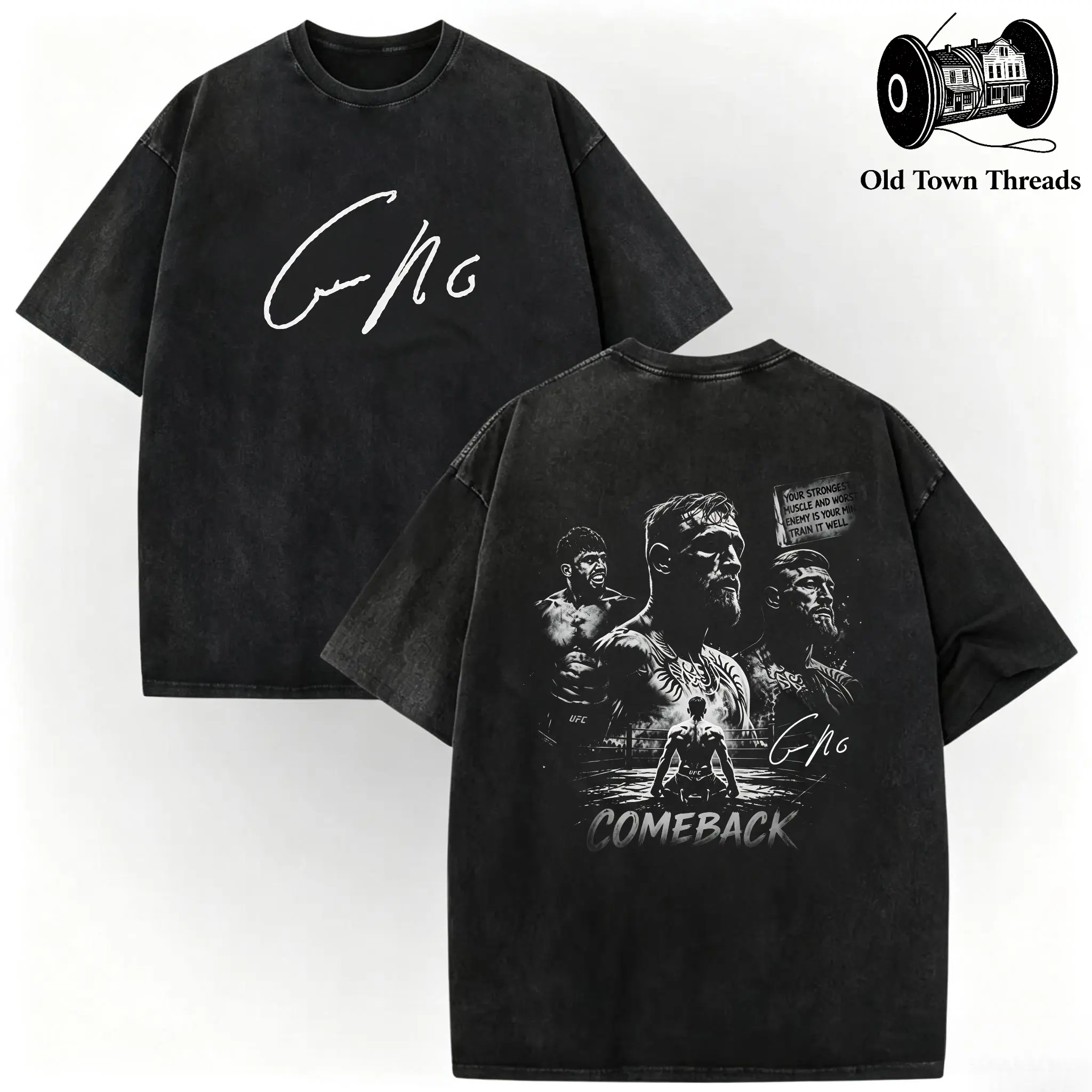 100% Cotton UFC329 T-Shirts, Vintage Washed Black Tee Featuring Conor McGregor Comeback Graphic And Signature Art, # UFC329 # ConorMcGregor # 69Seconds # BlessedMMA # UFCInternationalFightWeek