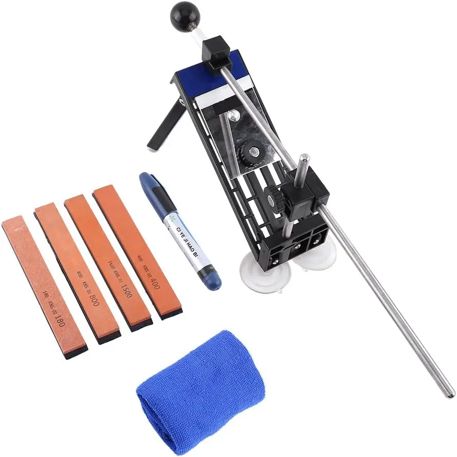 Knife Sharpener, Stainless Chef Knife Sharpening System Kit Fix-Angle Sharpen Tool with 4 for Home Sharping