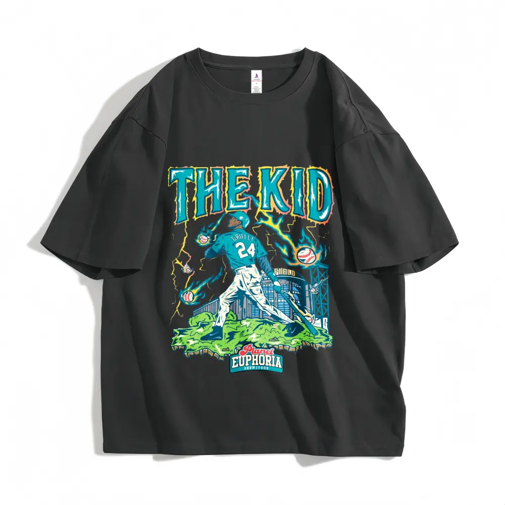 Ken Griffey Seattle Shirt, Unisex 90s Retro Vintage Style Graphic Tee in Teal, 100% Cotton Streetwear, Made in USA, S, M, 3Xl, Do Not Bleach, Machine Washable, Normal Type, Perfect Fit, Short Sleeve, Shortsleeve, Tshirt, Casual