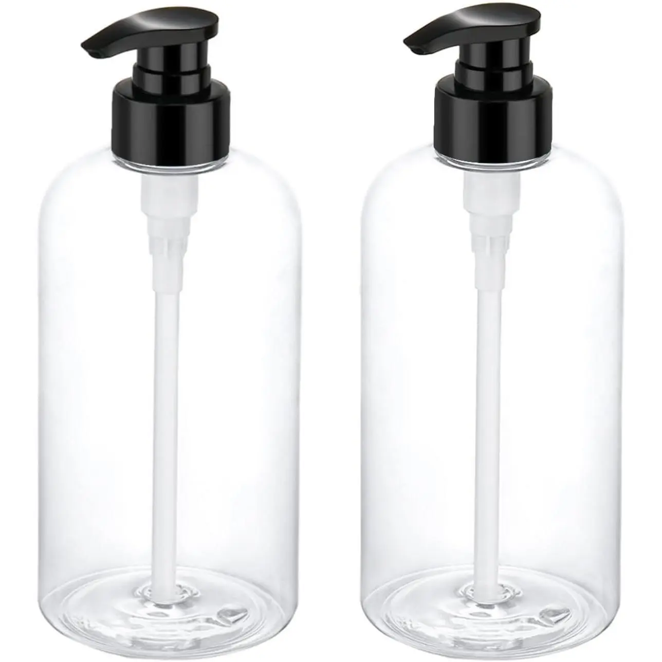 Pump Bottle 16 oz/500 ml Empty Shampoo Pump Bottles Dispenser Portable Pump Plastic Bottles for Shampoo and Conditioner Liquid