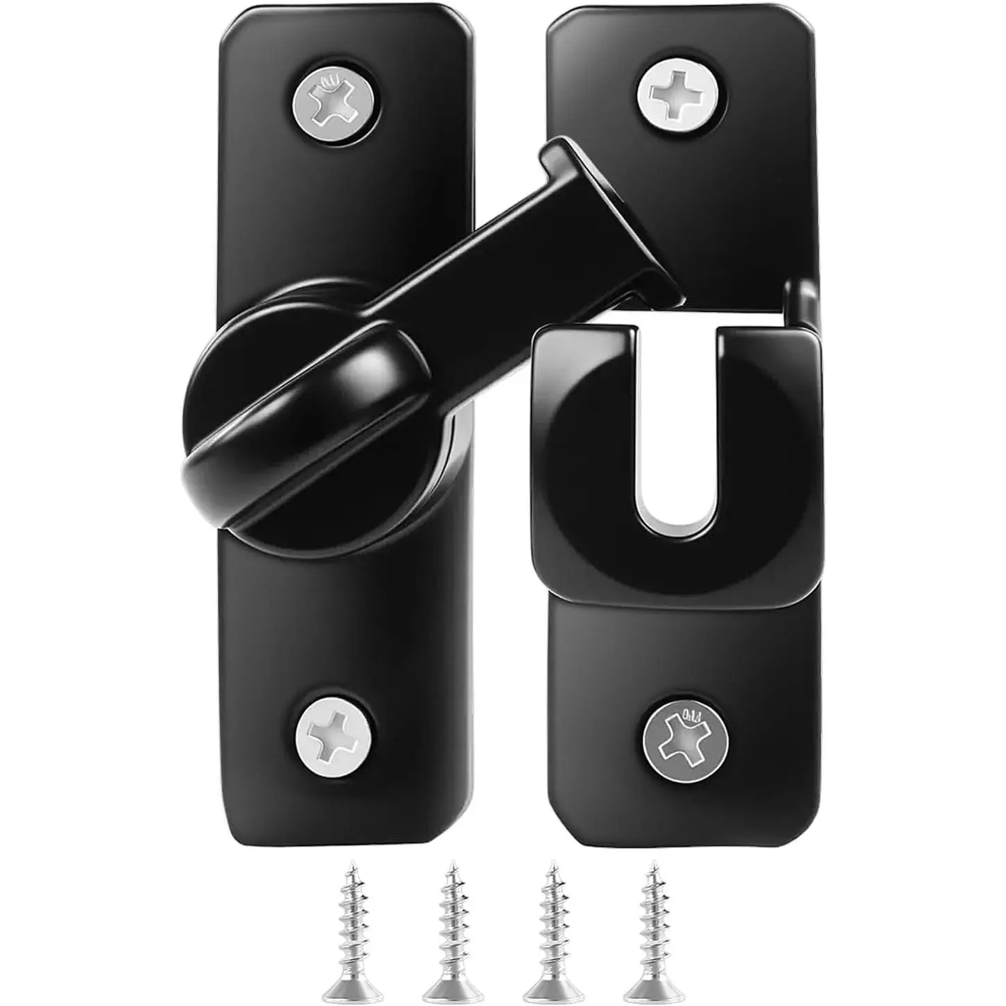 90/180  Flip Barn Door Lock, Thickened Solid Multi-Angle Household | Door Left and Right Door Latch, for Barns, Gardens, Cabinets, Sliding Doors, Bathrooms, Windows and Other 1Pack