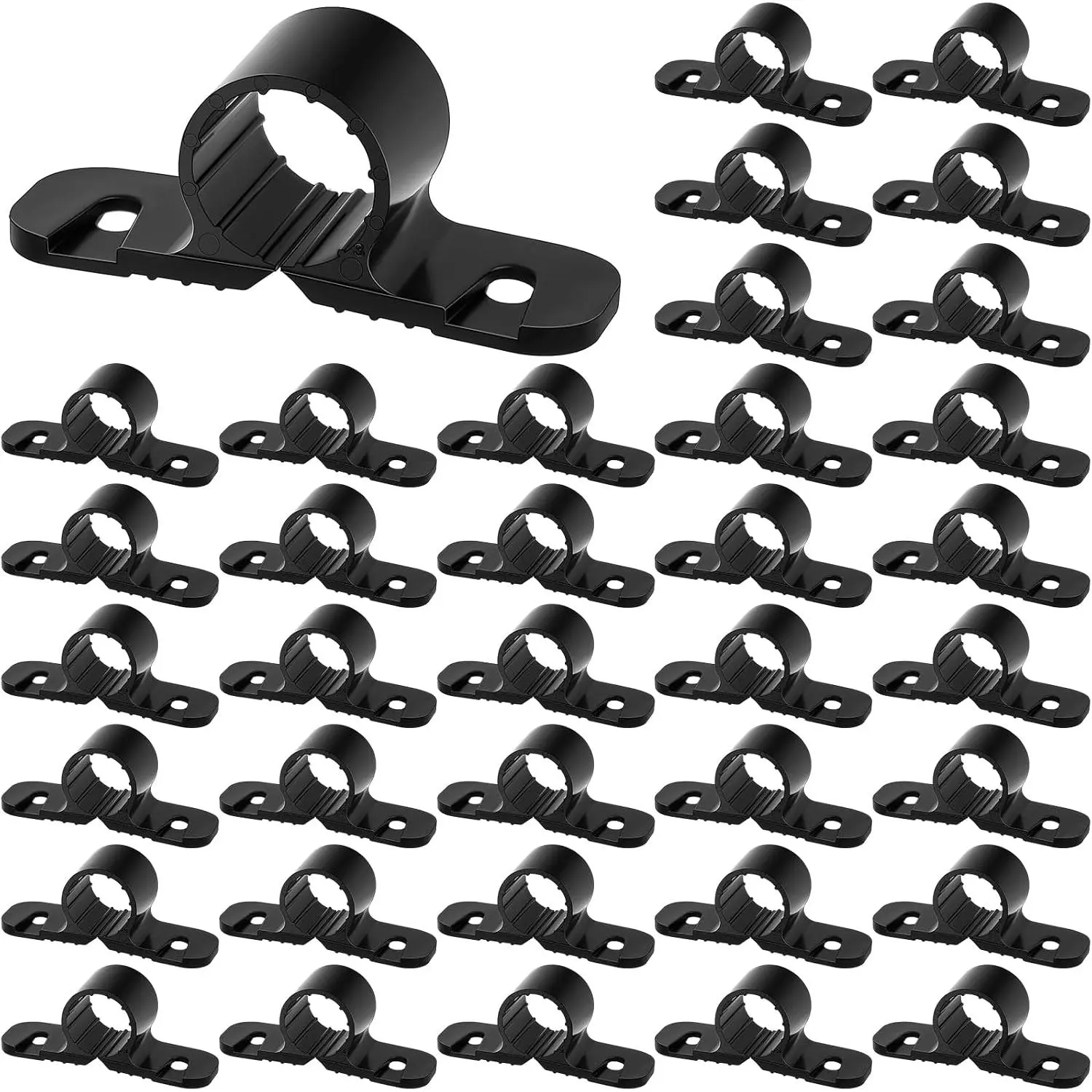 100 Pack 1/2 Inch Pipe Supports Suspension Clamp Pex Clamps for Pex, Copper, CPVC - Black
