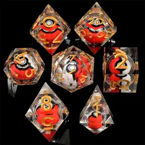 Austor 7-Piece Dnd Dice Set, Resin Role-Playing Dice, Sharp Edges, Includes D20 D12 D10 D8 D6 D4, Dungeons & Dragons Dice