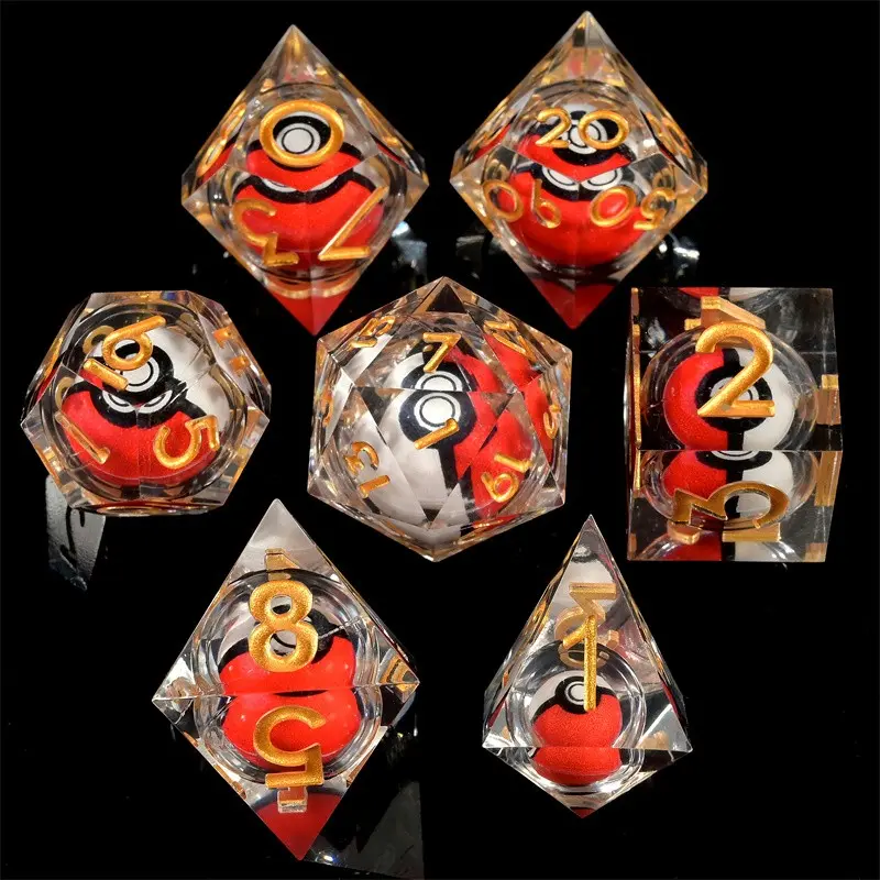 Austor 7-Piece Dnd Dice Set, Resin Role-Playing Dice, Sharp Edges, Includes D20 D12 D10 D8 D6 D4, Dungeons & Dragons Dice