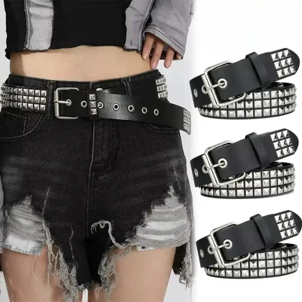 Punk Belt for Men & Women, Adjustable Rivet Studded Belt with Y2K Gothic Rock Style, Durable Waist Belt for Jeans, Concerts, Nightclubs, Parties, Cosplay and Streetwear tiktokshopbacktoschool