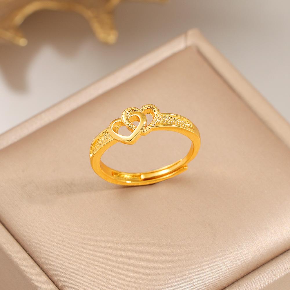 One ring. Any finger. Any mood. Any outfit. (Yes, it's that versatile.)--Double Heart Ring: Fashionable, Simple, Elegant, Luxurious, Personalized, Adjustable Open Ring