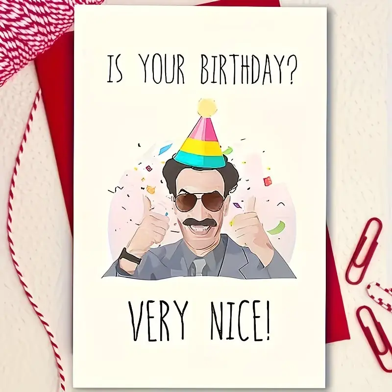 Funny Thumbs Up Happy Birthday Card with Envelope, Perfect Gift for Anyone, Unique Humorous Greeting, Ideal for Birthdays, Fun and Creative Design