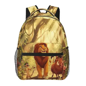 Anime Lion King3 Printed Backpack, Cute School bag for Girls Boys Teens, Cartoon Backpacks Kawaii Kids Lightweight backpack with adjustable straps Bookbag, Travel, School, College, Work, Backpack, Daily Use