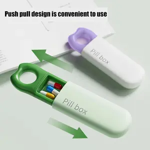 1pc Medication Organizer Box with Push-Lock Lid - Compact Pill Case, Portable Medicine Storage for Travel, Home, or On-the-Go