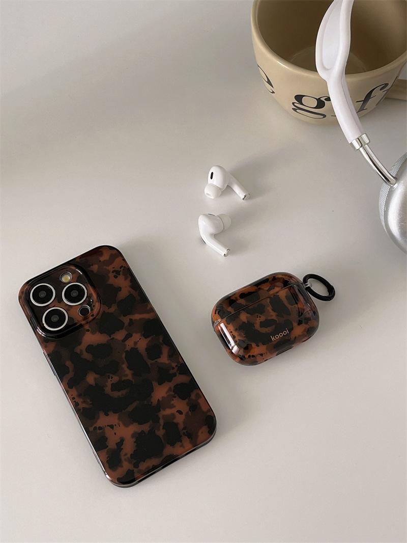 Amber Tortoiseshell Pattern Brown Protective Case For AirPods 3, Pro 2,  Wireless Earbuds 4