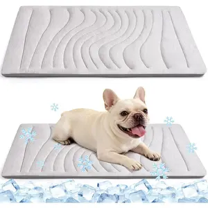 Dog Cooling Mat, 36"x23" Reversible Cooling Pad for Dogs Cats, Pressure Activated Pet Cooling Mat Indoor Outdoor, Scratch-Resistant & Machine Washable, Summer Dog Blanket, Grey