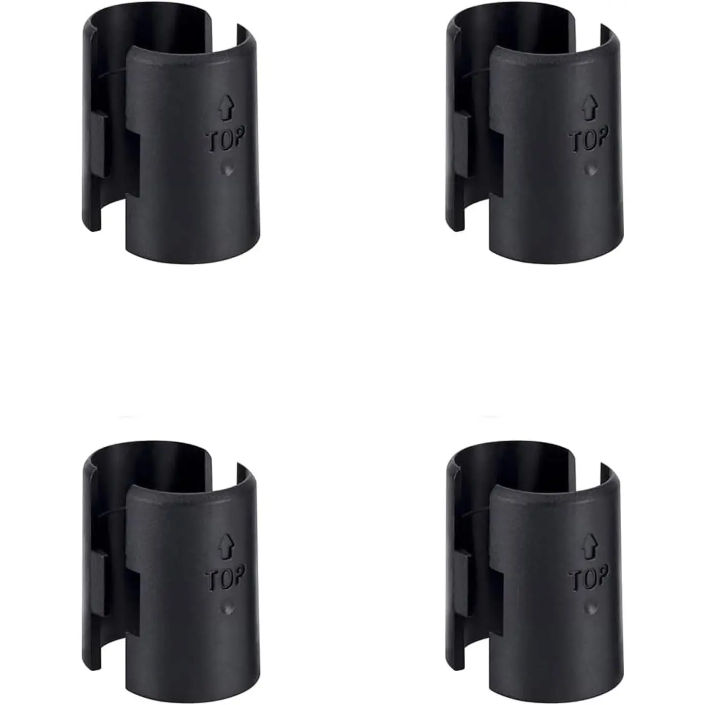 8 count 4 Pairs Wire Shelving Shelf Lock Clips 3/4"  Black | Durable plastic rack sleeves replacements fits 0.75 inch metal poles for layer height adjustment stability