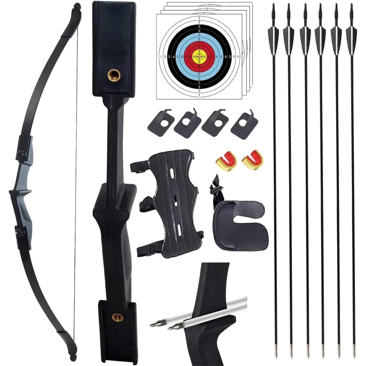 Recurve Bow and Arrow Set for Adults & Youth 20 30 40lb, Takedown Archery Kit for Beginners Right & Left Handed Outdoor Target Practice & Training