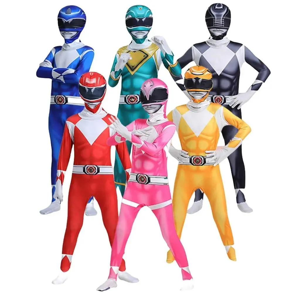 Power Samurai Sentai Shinkenger Rangers Costume Adult Kids Superhero Cosplay Halloween Birthday Party Jumpsuit Zentai Suit   Funny toys and farcical toys