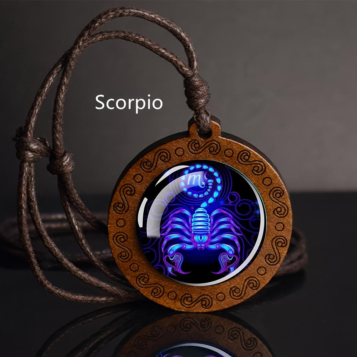 1pc Zodiac Signs Rope Chain Necklace Libra Scorpio Sagittarius Capricorn Aquarius Pisces Necklace Infinity Symbol Wood Pendant