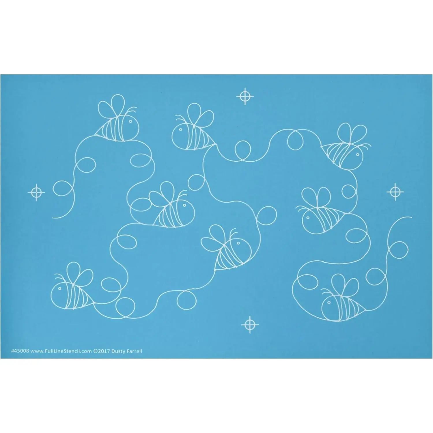 Full Line Stencil - Bumble Bees - Edge to Edge Stencil, Continuous Line Template for Free Motion Quilting, Domestic Machine, Hand Quilting, Long-Arm Quilting