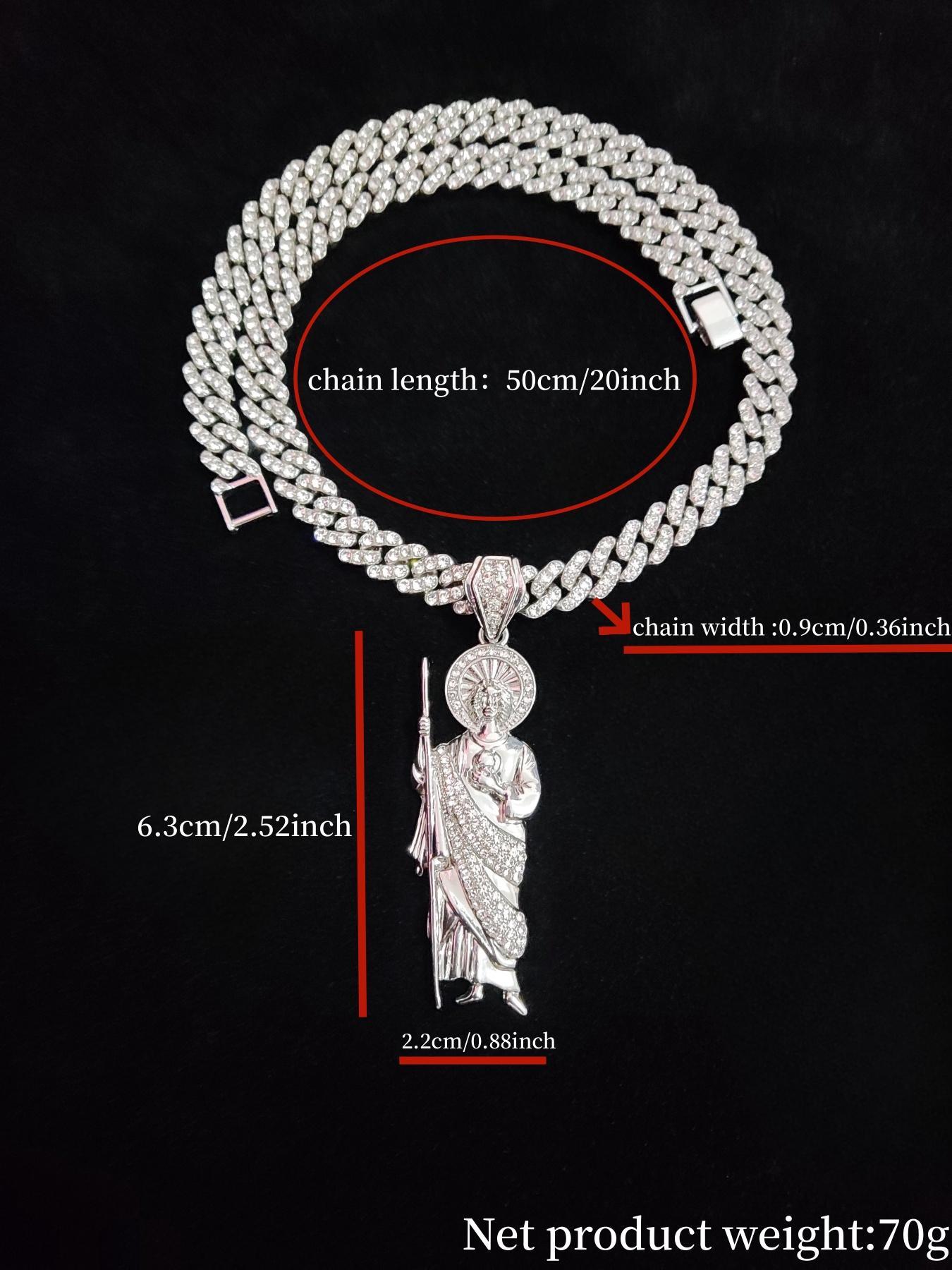 Unisex Street Style Glittering Pendant Necklace, True Beauty Necklace, Punk Cuban Chain Charm Necklace for Summer for Party, Daily Decor, Trendy Exquisite Luxury Jewelry As Birthday Gift, Bling Stylish Accessory