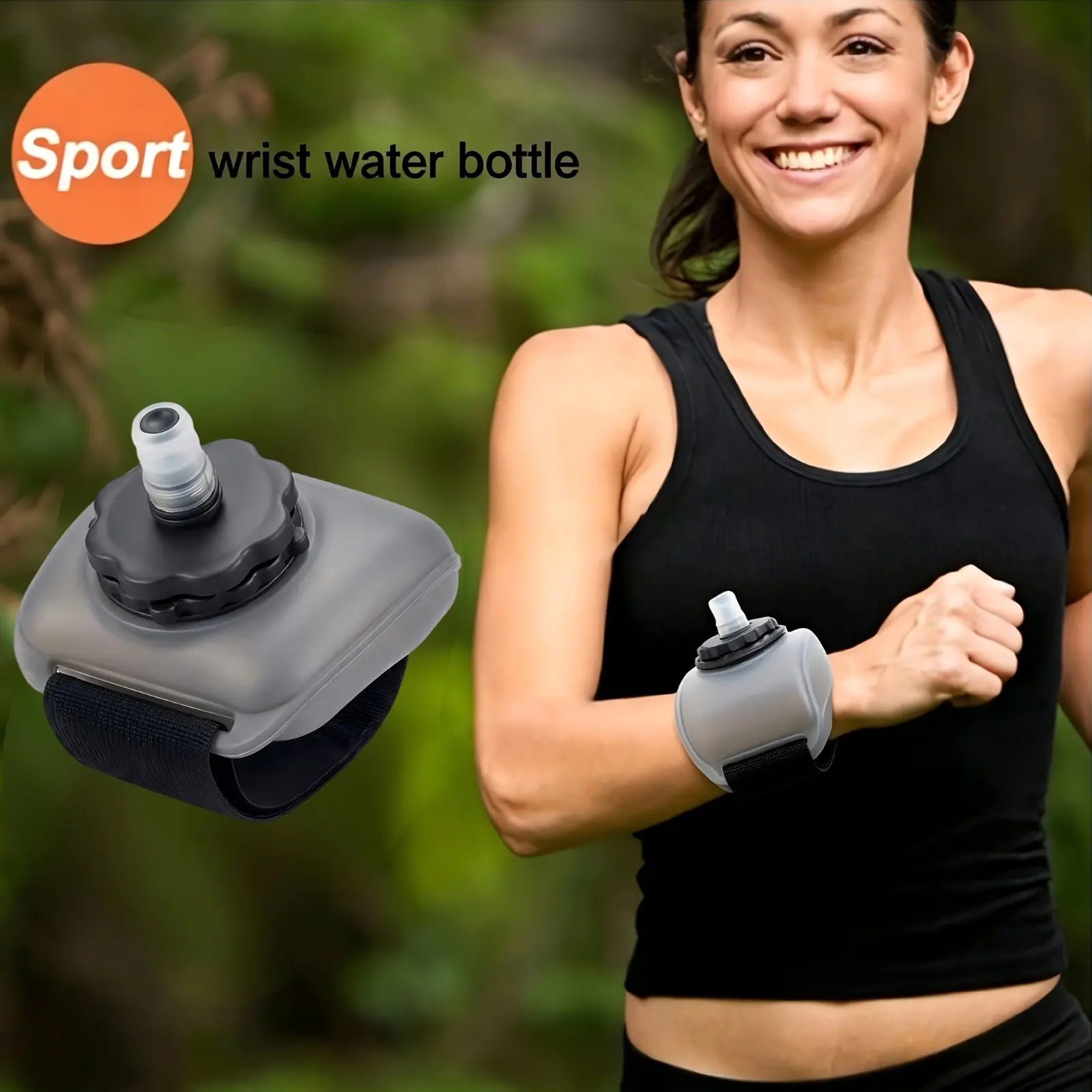Outdoor Portable Silicone Wristband Water Bottle 6.76oz, Scientific Quantitative Hydration, Adjustable Tightness Wristband, Secure And Stable Wear. One-Handed Drinking, Leak-Proof Design. Professional for Outdoor Running, Mountain Road Cycling