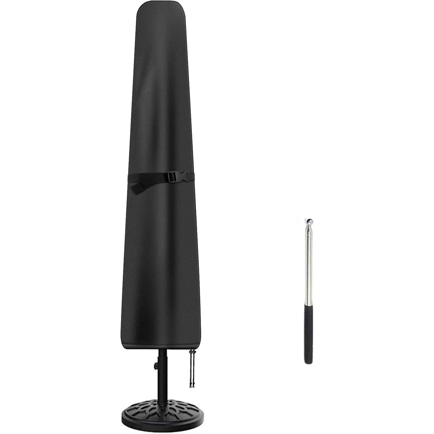 Patio Umbrella Cover, Waterproof Umbrella Covers for 7ft to 9ft Outdoor Umbrellas Market Parasol Covers with Push Rod, Black