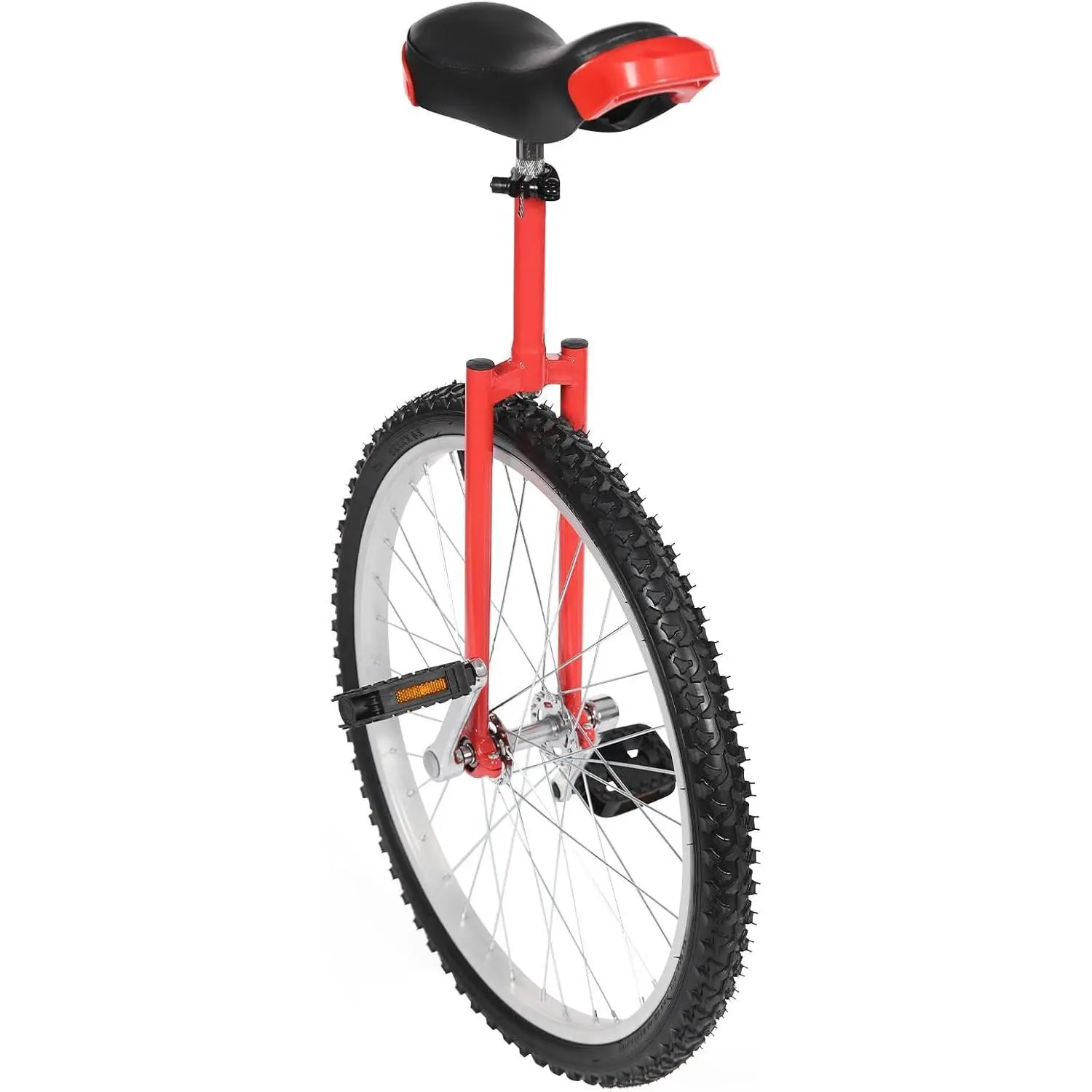 Unicycles for Adults, 24Inch Outdoor Unicycle Tire Wheel Cycling Adjustable Height 32'' to 37'', Indoor Balance Bike One Wheel Bike with 2 Pedals, Weight Capacity 440.9lbs