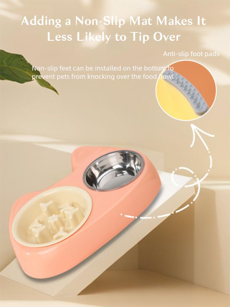 Stainless Steel Slow Feeder Bowl for Small Dogs – 2-in-1 Double Bowl, Anti-Choke Design, Non-Slip Base Stainless Steel Slow Feeder Bowl for Small Dogs – 2-in-1 Double Bowl, Anti-Choke Design, Non-Slip Base