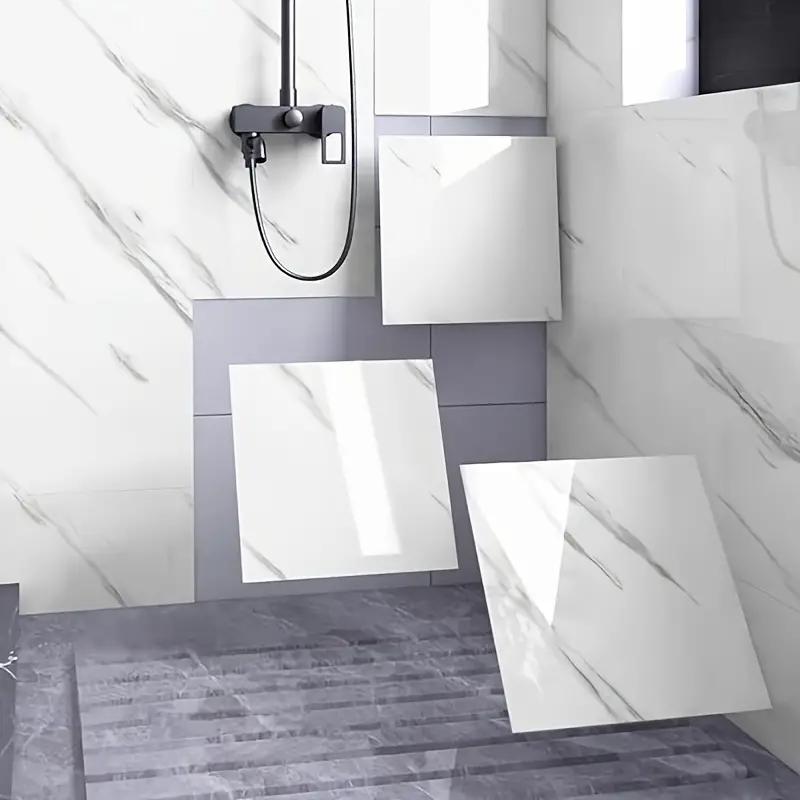 Marble Pattern Self-adhesive Wall Panel, Waterproof Peelable & Stick-on Shower Wall Panel, Suitable for Bathrooms and Kitchens