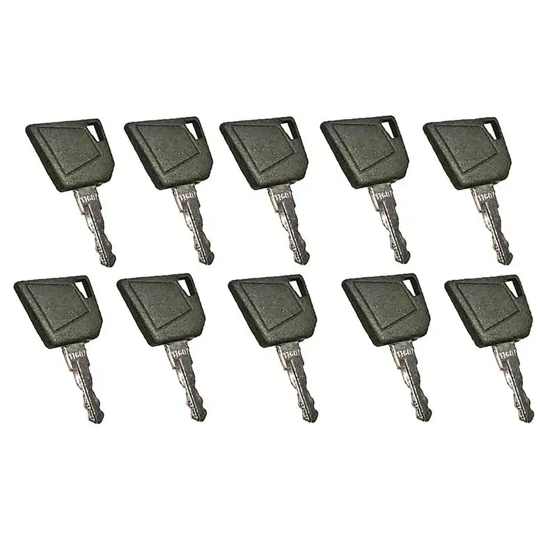 FridayParts 10-Pcs Heavy Equipment Ignition Keys Set Pack (14607) - For Ignition Access & Key Activation on JCB, Bobcat, Bomag, Caterpillar, Dynapac, Ford, Gehl, Hamm, Hang, Moxy, New Holland, Rayco, Sky Trak, Terex
