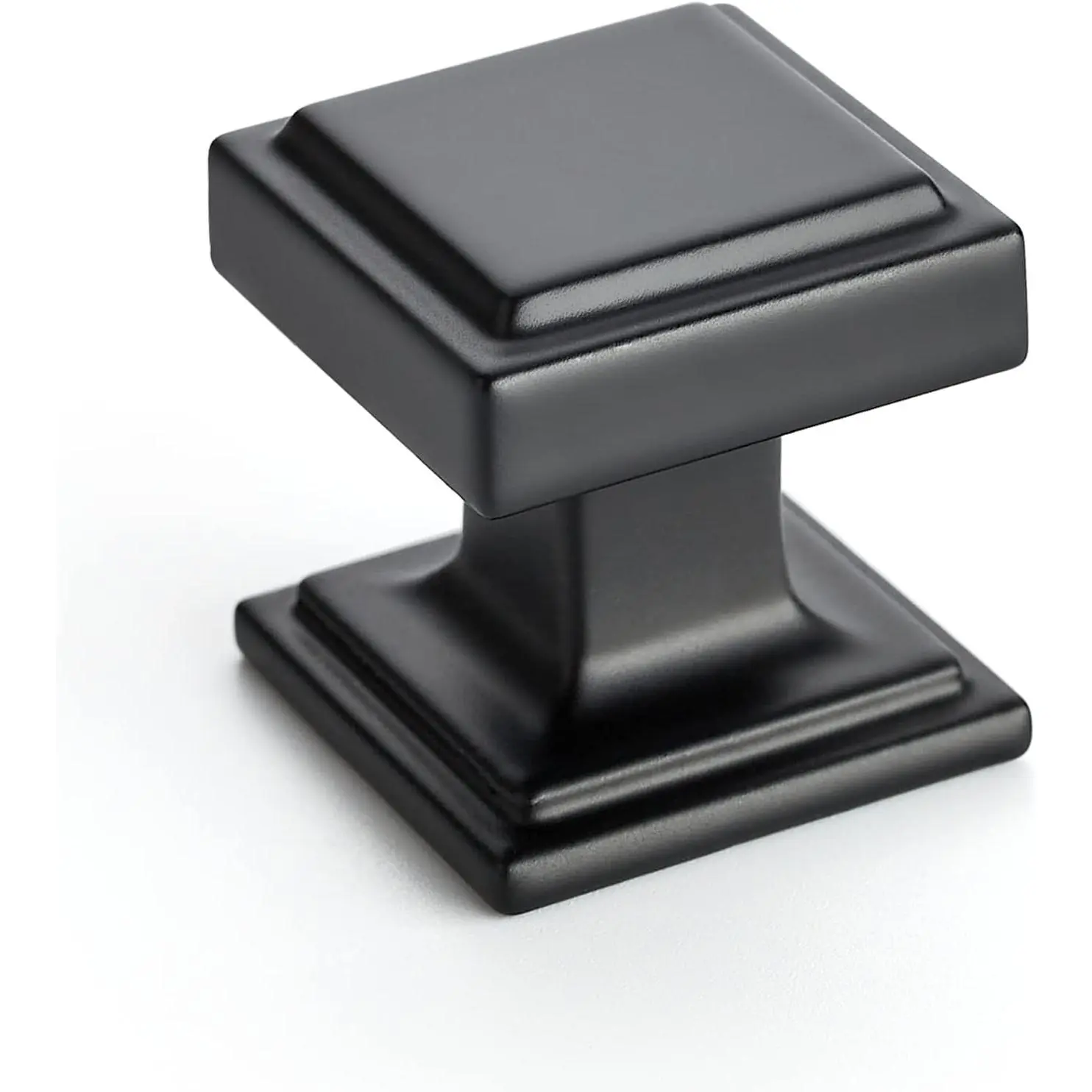 Ravinte Matte Black Square Kitchen Cabinet Knobs,Single Hole,30 Pack | 1" Diameter, Zinc Alloy Solid Pull Feel, Big Base, Screws Included, Cabinet Hardware for Dresser Drawer Pulls and Knobs