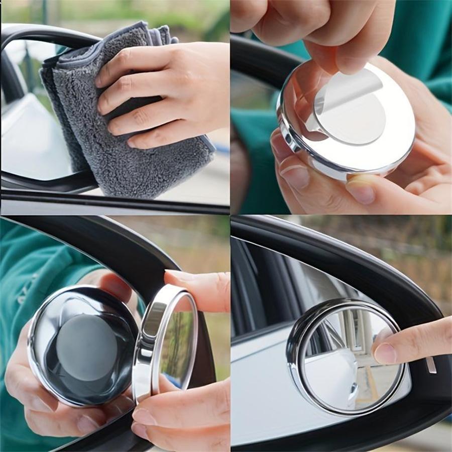 Car Rearview Mirror, 2-Pack 360° Adjustable Blind Spot Mirrors, Wide ...