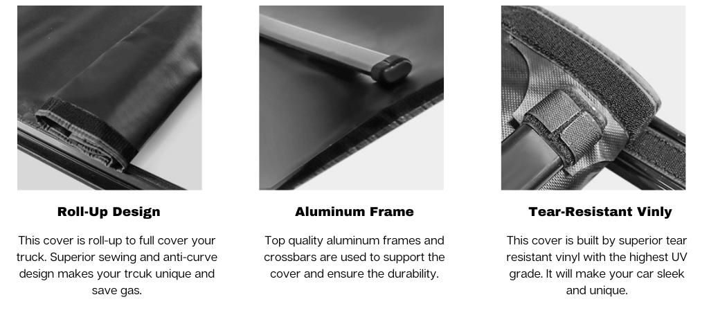 For 1998-2026 Chevy Silverado/GMC Sierra 1500 2500 3500 Truck Bed Soft Roll Up Tonneau Cover