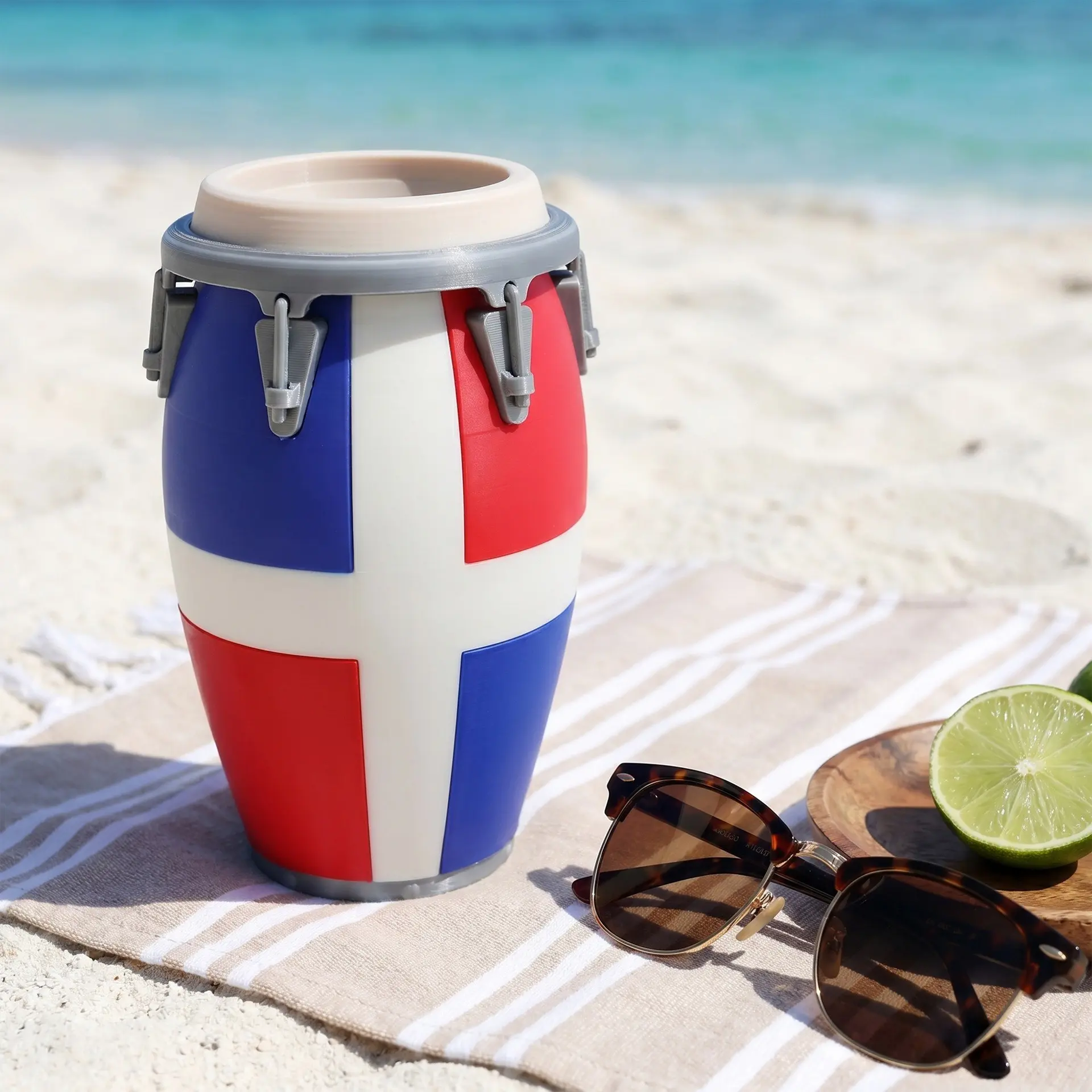 2026 New Conga Drum Can Holder, 3D Printed Can Base, Portable Drink Tray, Creative Beverage Rack for Parties, Outdoor Camping, Drinkware