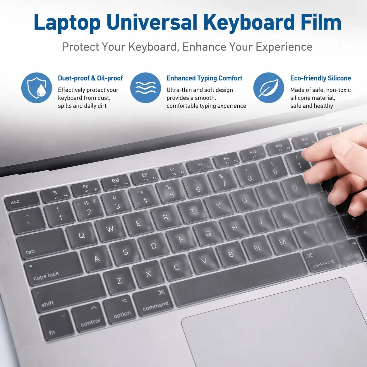2-Pack Colorful Silicone Keyboard Protectors, Laptop Keyboard Covers, Keyboard Skin – Ultra Thin & Comfortable Typing, Dust & Grease Proof, Fits 12-17 inch Laptops, Durable & Protective
