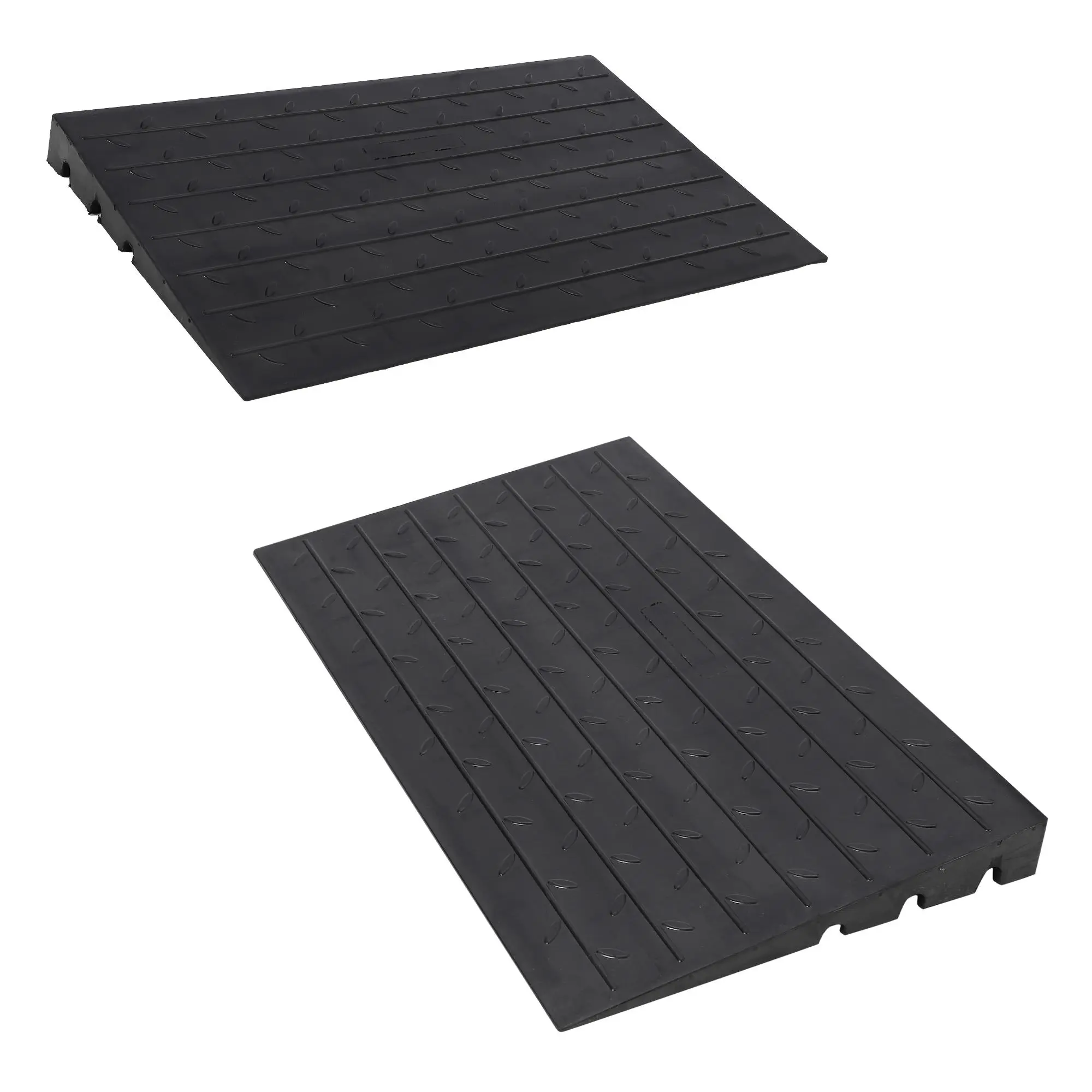 Heavy Duty Rubber Threshold Ramp for Doorways, Driveways & Garages – Non-Slip Surface, 15-Ton/1130kg Capacity, 113cm Wide, 10cm Rise, 3-Channel Wire Cover – Ideal for Wheelchairs, Scooters, Motorcycles