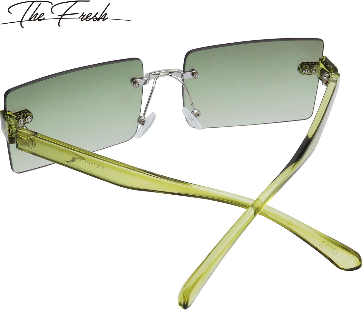 Minimalist Small Rectangular Sunglasses Clear Eyewear - Exquisite Packaging