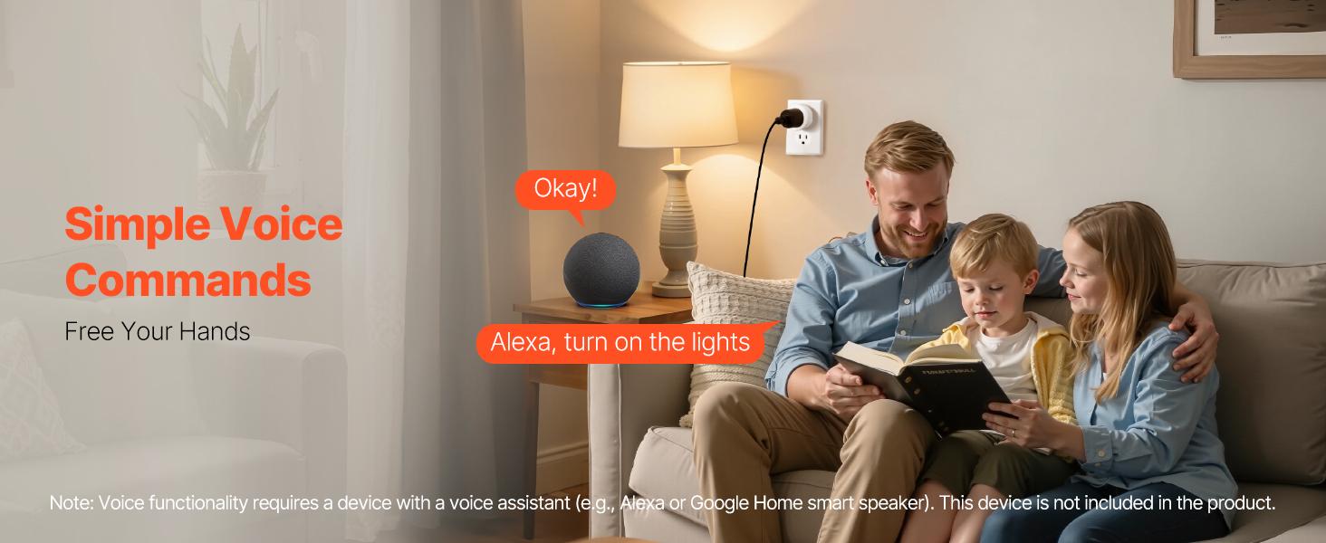 VEVOR Smart Plug, WiFi Smart Outlet Compatible with Alexa and Google Home, WiFi Plugs with Scheduling, App Control & Timer Function, 2.4GHz Wi-Fi Only, 15Amp, No Hub Required, White (4 Pack)