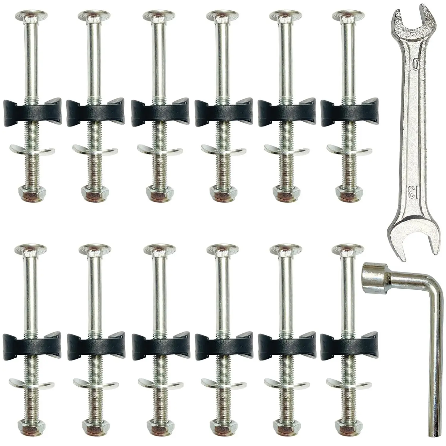 12 PCS 3.15 Inch Long Trampoline Screws, Anti-Loose Trampoline Bolts and Nuts, Trampoline Replacement Parts with Screw Installation Tools