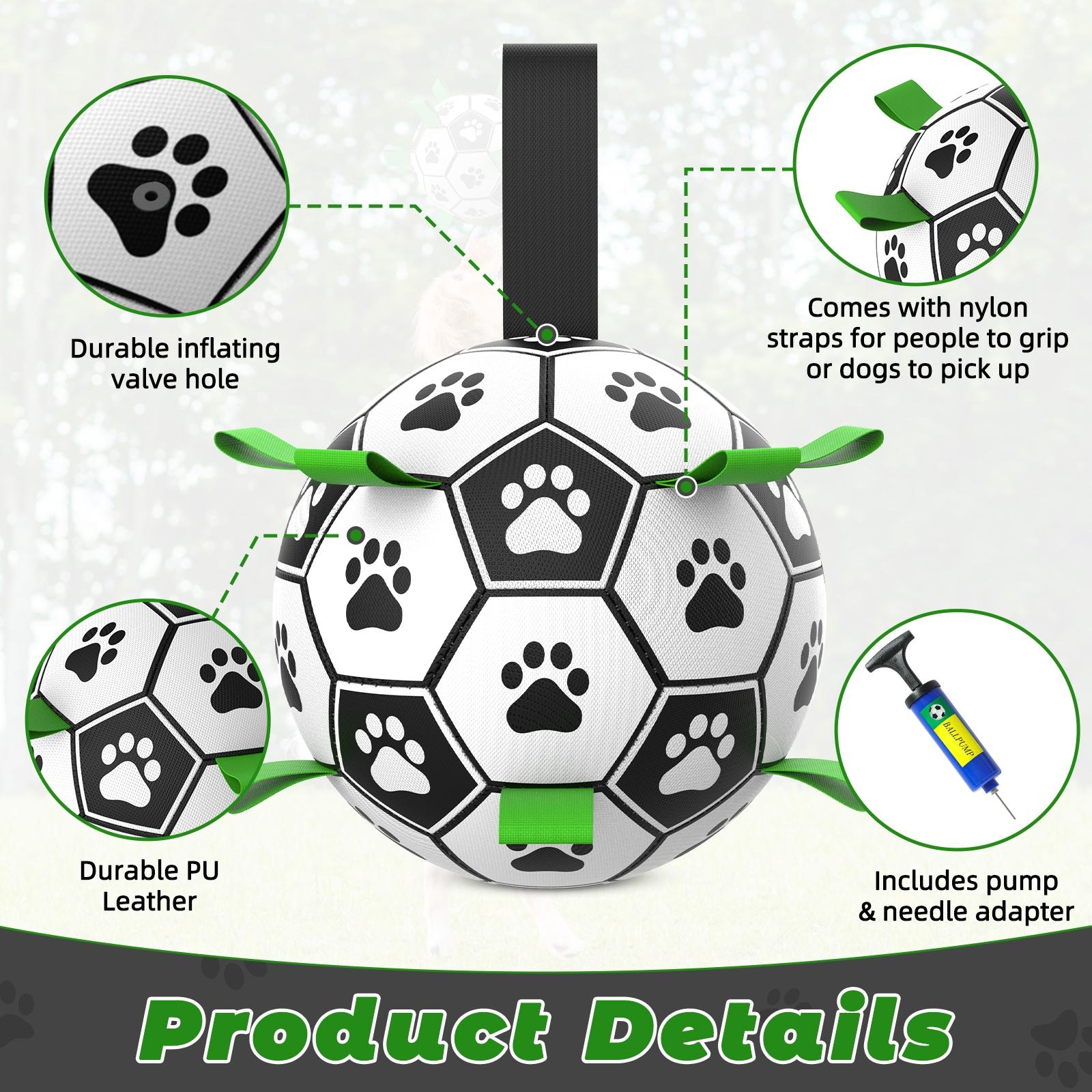 Herding dogs balls durable dog Soccer ball Interactive Training Ball with 9 Grab tabs for outdoor & water play, perfect gift for pets