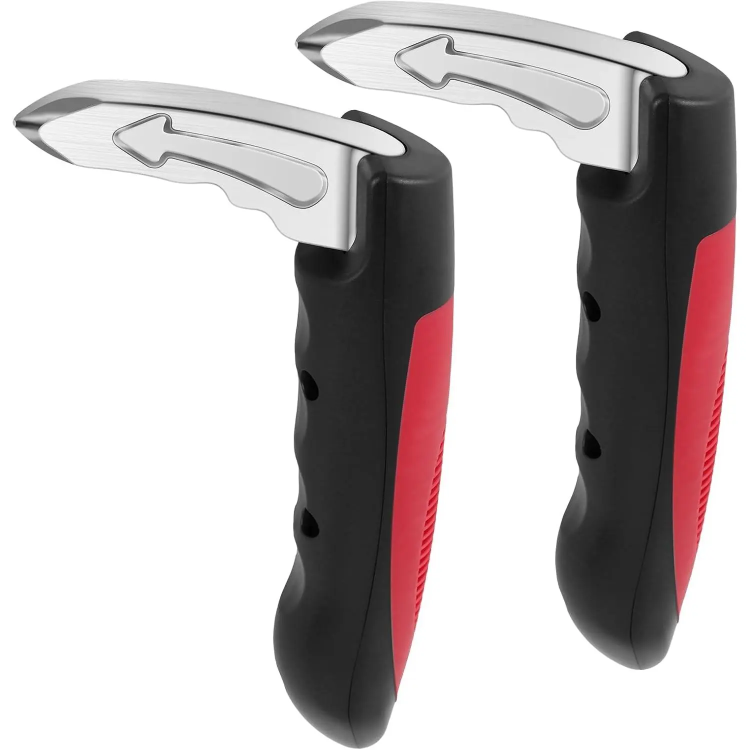 2 Pack 3-in-1 Portable Multifunctional Car Assist Handle for Elderly Seniors Handicapped Auto Cane Grab Door Latch Support Handle (Red)