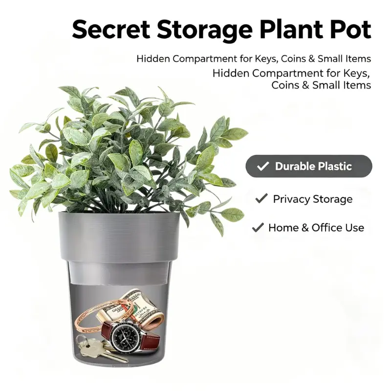 Secret Hidden Key Storage Container, Multi-Layer Concealed Safe Box, Durable Plastic Key Hider, Stylish Privacy Storage for Home & Office