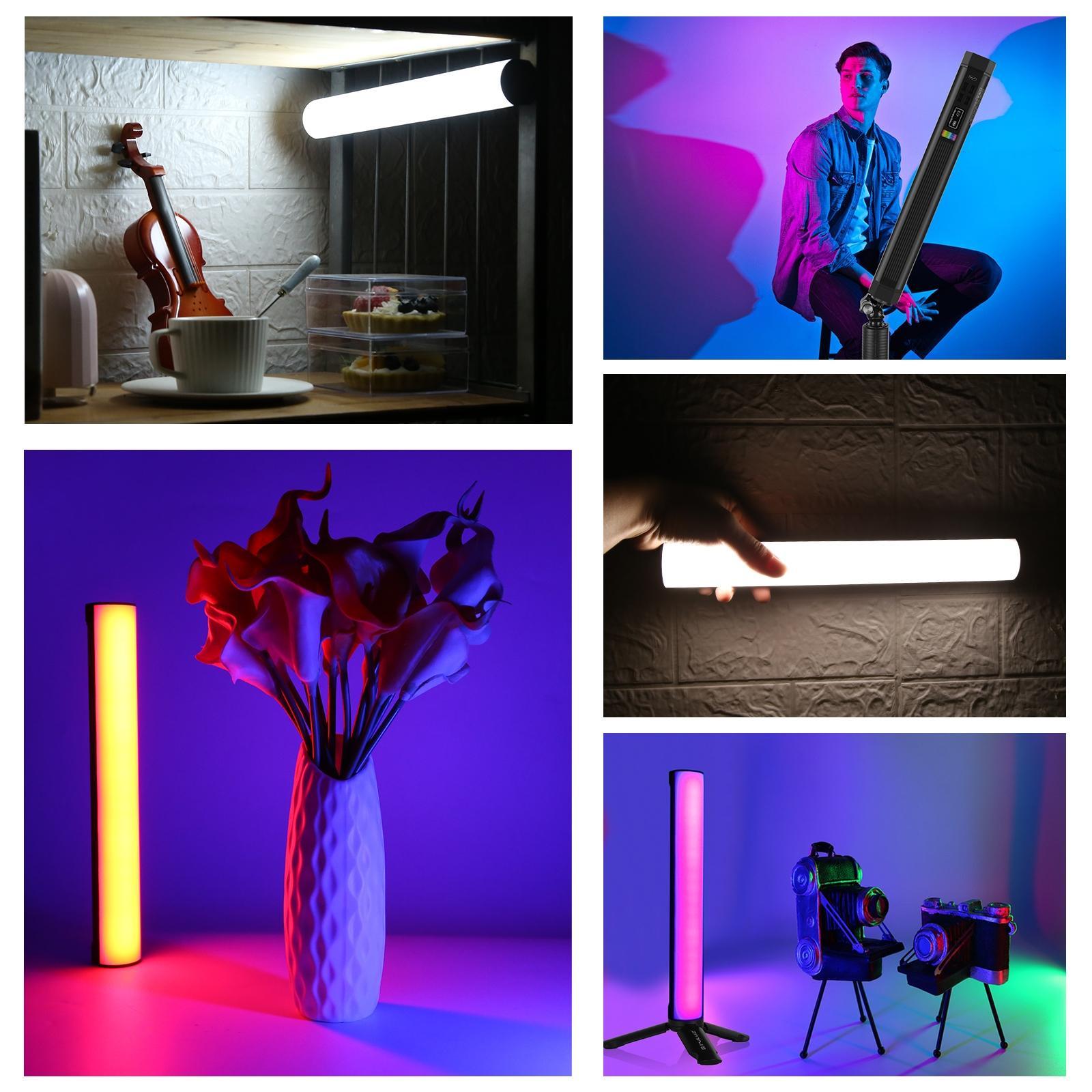 PULUZ Portable RGB LED Stick Light, 3000mAh Rechargeable LED Stick Light, Handheld Stick Light for Photography & Videography, Lighting, Photographic Fill Light, Led Fill Lights