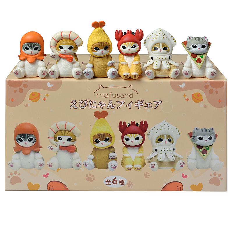 Mofusand Shark Cat Blind Box Fruit Animal Cute Mini Figures Anime Ornaments Dolls Fans Kid's Toy Model Christmas Birthday Gifts