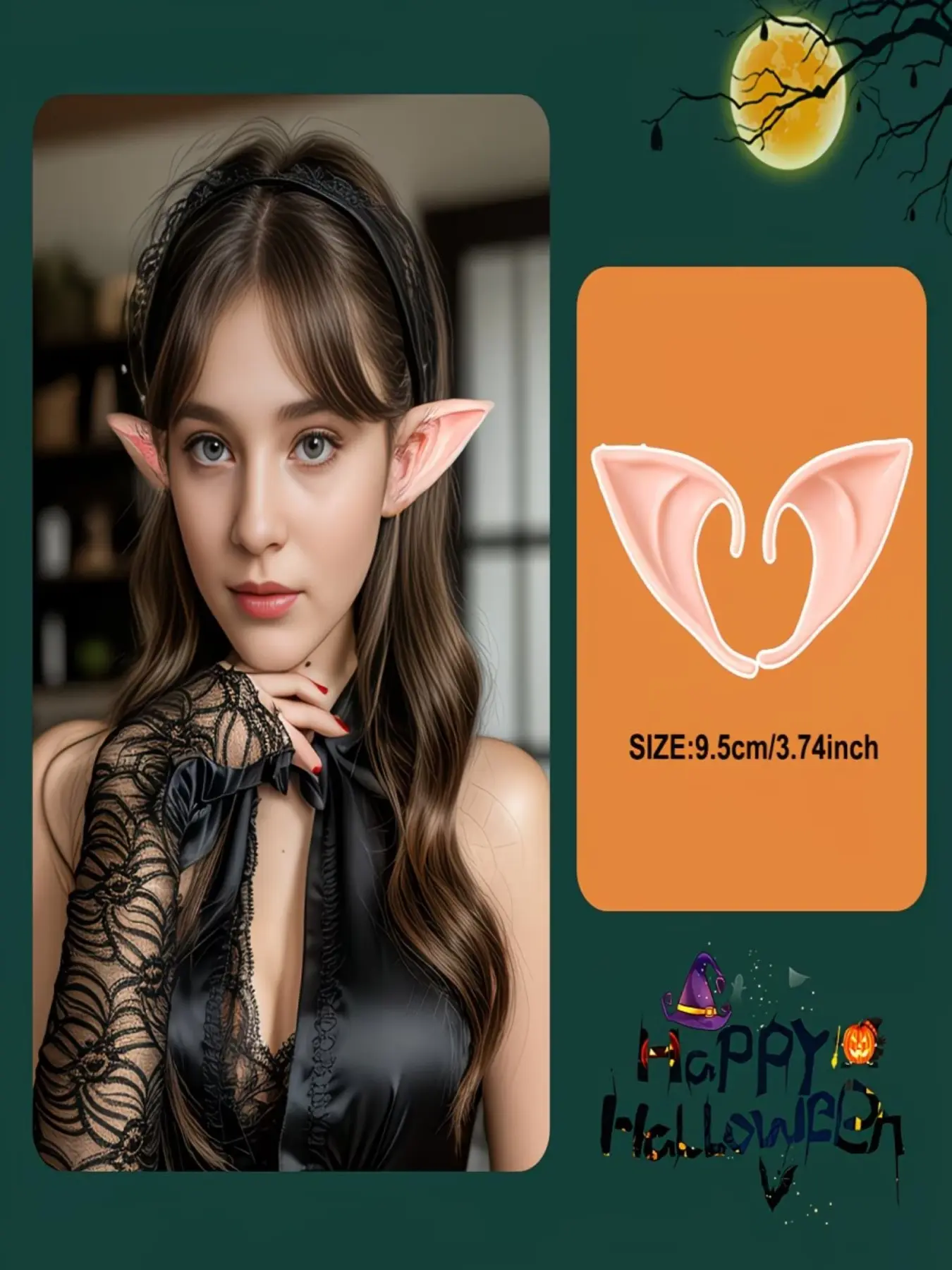 Halloween Elf Ears Cosplay Hair Accessories, Party Accessory, 4/8 Pcs, Festival Performance, Gift for Girls, Skin Tone 3D Design, Halloween/m Anime Party