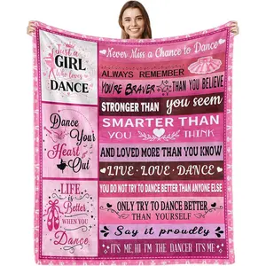 Dance Recital Gifts for Girls, Dancer Gifts for Girls Women, Ballerina Ballet Dancer Teacher Gift Blanket