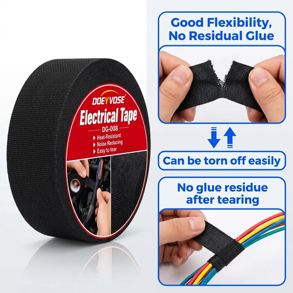 10m/393in Electrical Tape, High-Temperature Resistant, Flame-Retardant, Waterproof Insulation, Indoor & Outdoor Use, Durable Plastic with Metal Adhesive Layer