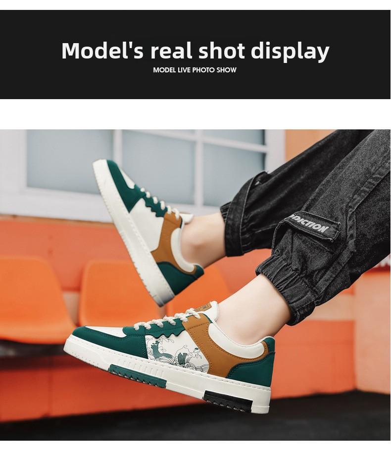 Plus-size men's shoes 2026 new spring sneakers, trendy versatile soft-soled sports casual white shoes