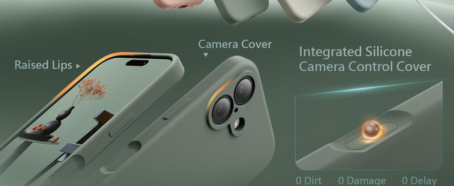 Magnetic for iPhone 17 Case, Compatible with MagSafe, [Integrated Silicone Camera Control Button] [Camera Protection] Anti-Scratch Microfiber Lining Phone Case, 6.3", Calke Green