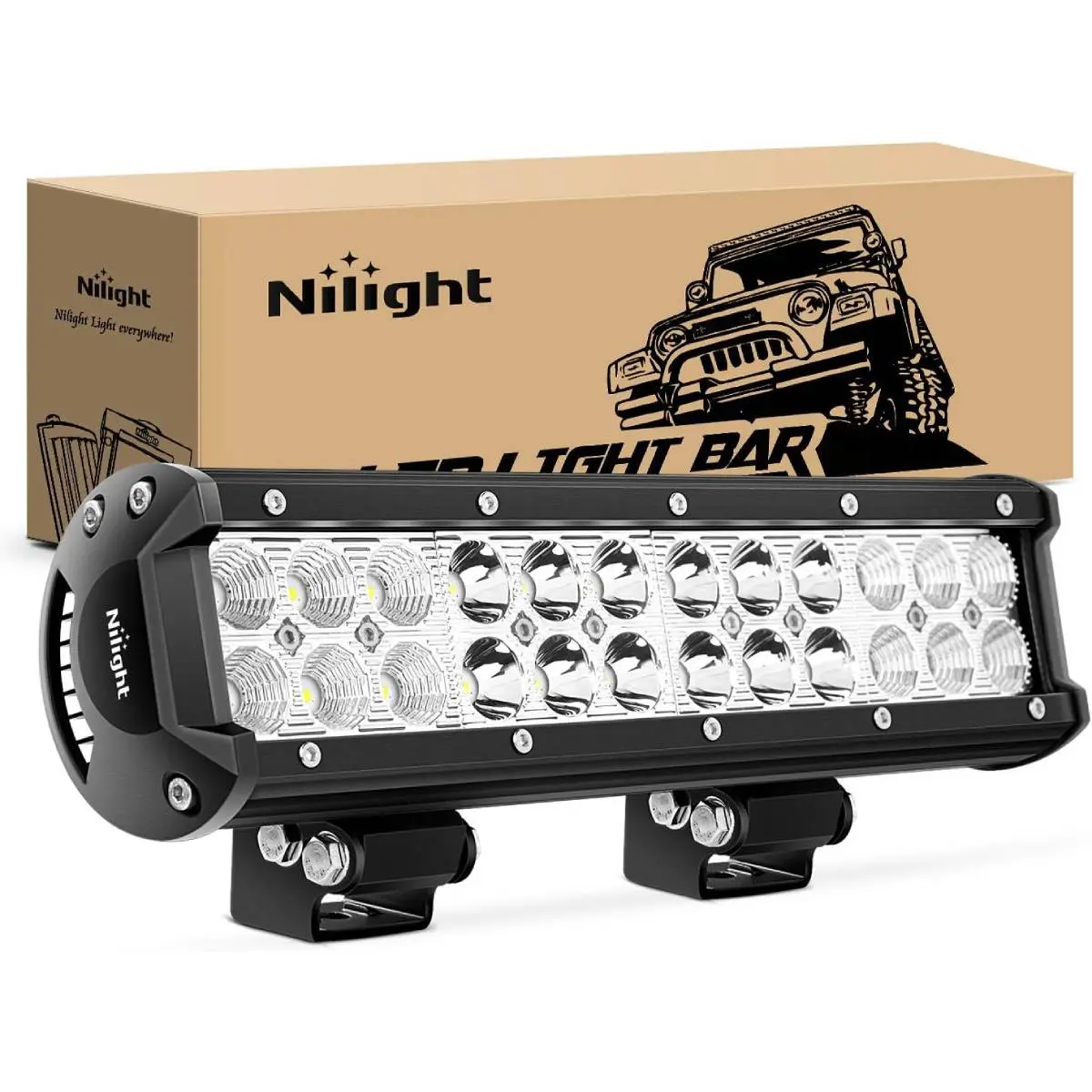 Nilight LED Light Bar 12 Inch 72W 5040LM Spot Flood Combo Off Road Driving/Fog Boat Work Lamp for Truck Pickup Golf Cart SUV ATV UTV 4x4 Van Camper